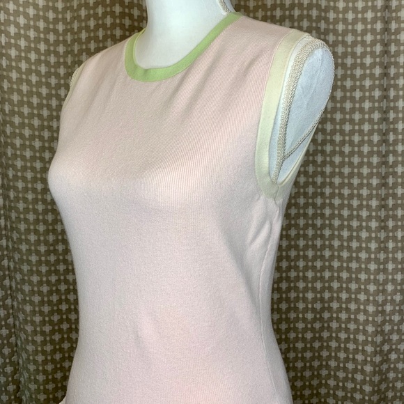 TED BAKER Pink Blush Knit Peplum Tank Sleeveless M - Picture 5 of 8
